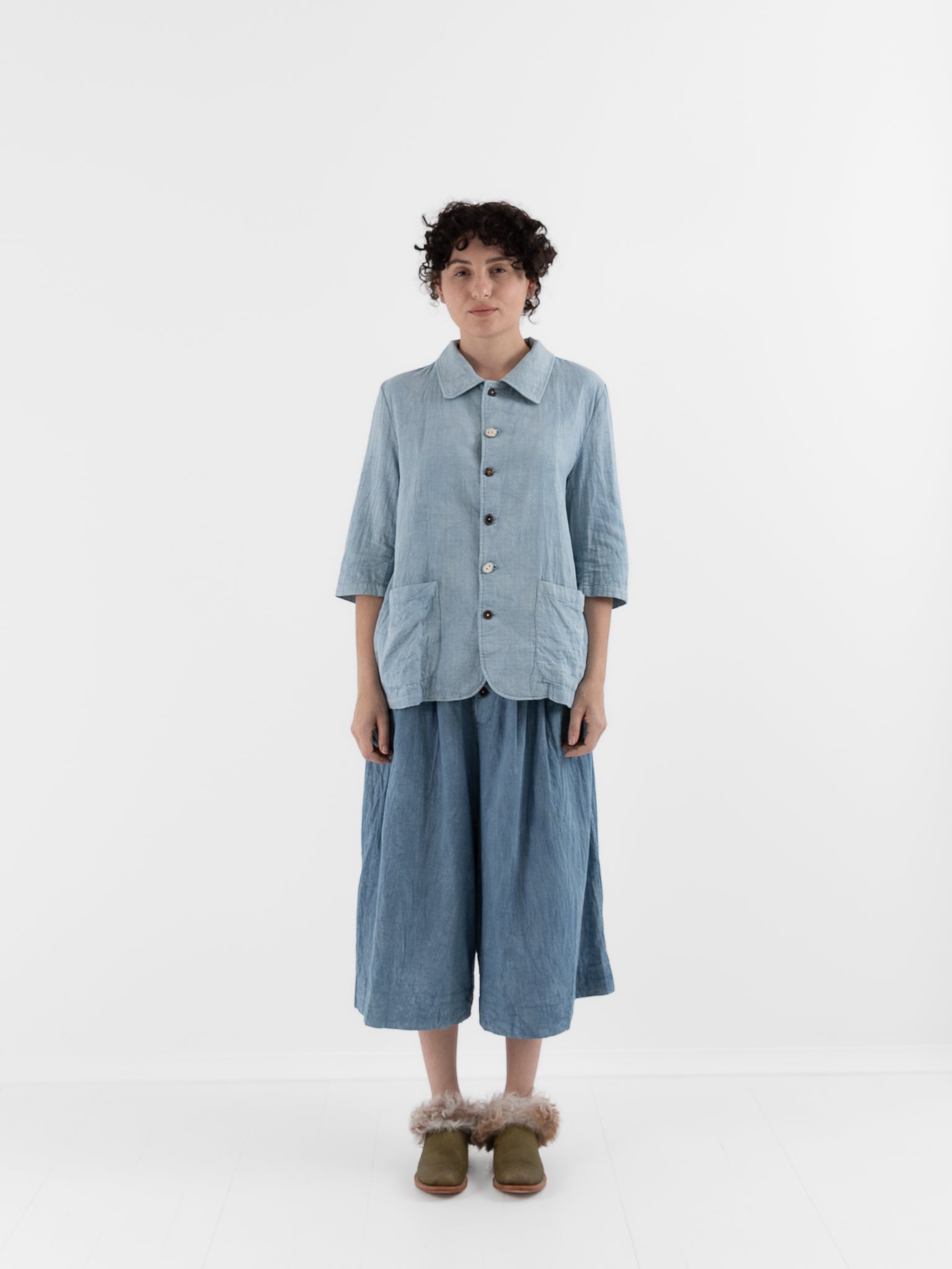 The Backward Vendor Mid Core Jacket in Light Indigo - THE BACKWARD VENDOR at Worthwhile - shop JACKET