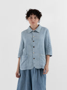 The Backward Vendor Mid Core Jacket in Light Indigo - THE BACKWARD VENDOR at Worthwhile - shop JACKET