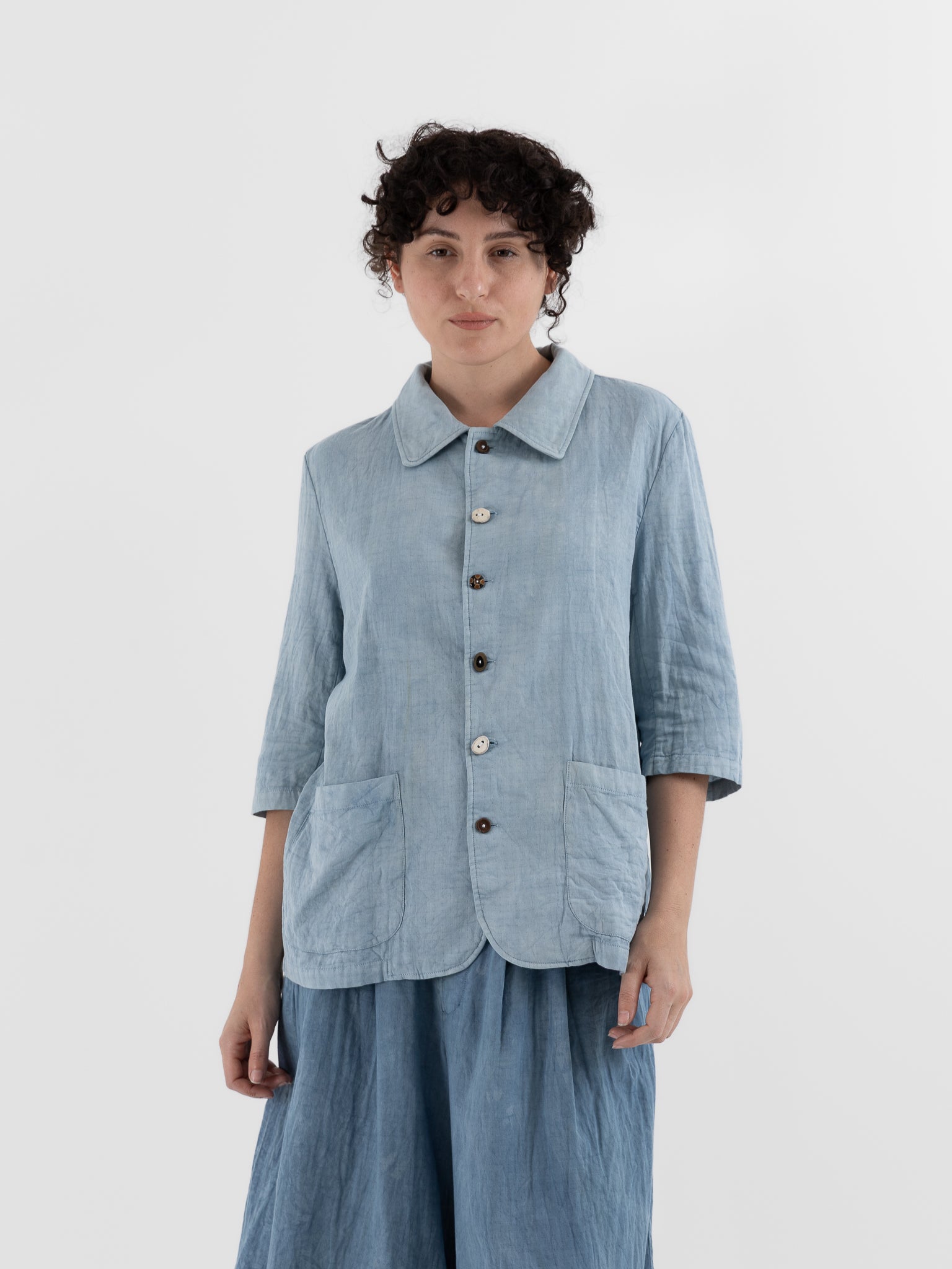 The Backward Vendor Mid Core Jacket in Light Indigo - THE BACKWARD VENDOR at Worthwhile - shop JACKET