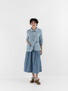 The Backward Vendor Mid Core Jacket in Light Indigo - THE BACKWARD VENDOR at Worthwhile - shop JACKET
