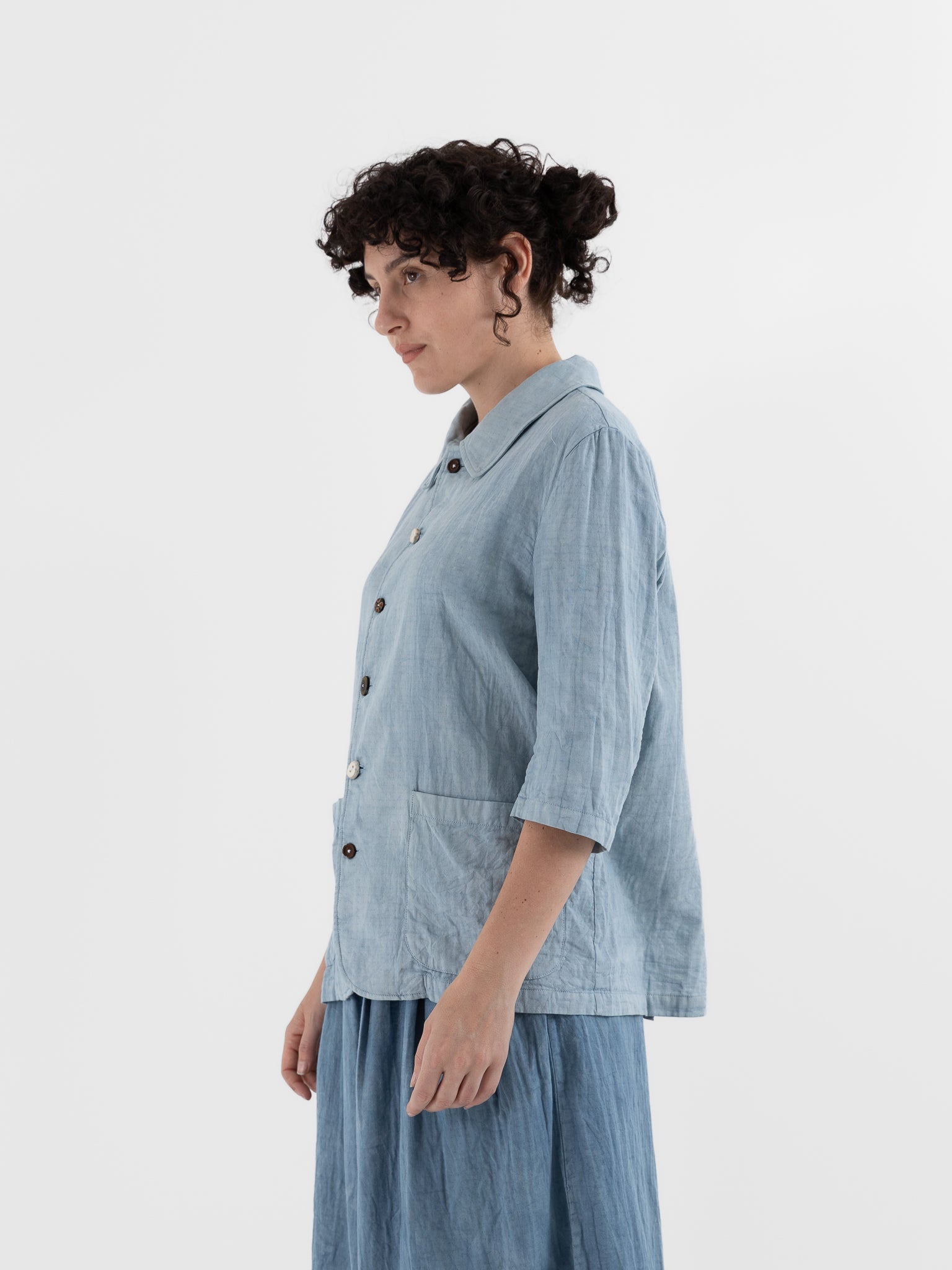 The Backward Vendor Mid Core Jacket in Light Indigo - THE BACKWARD VENDOR at Worthwhile - shop JACKET