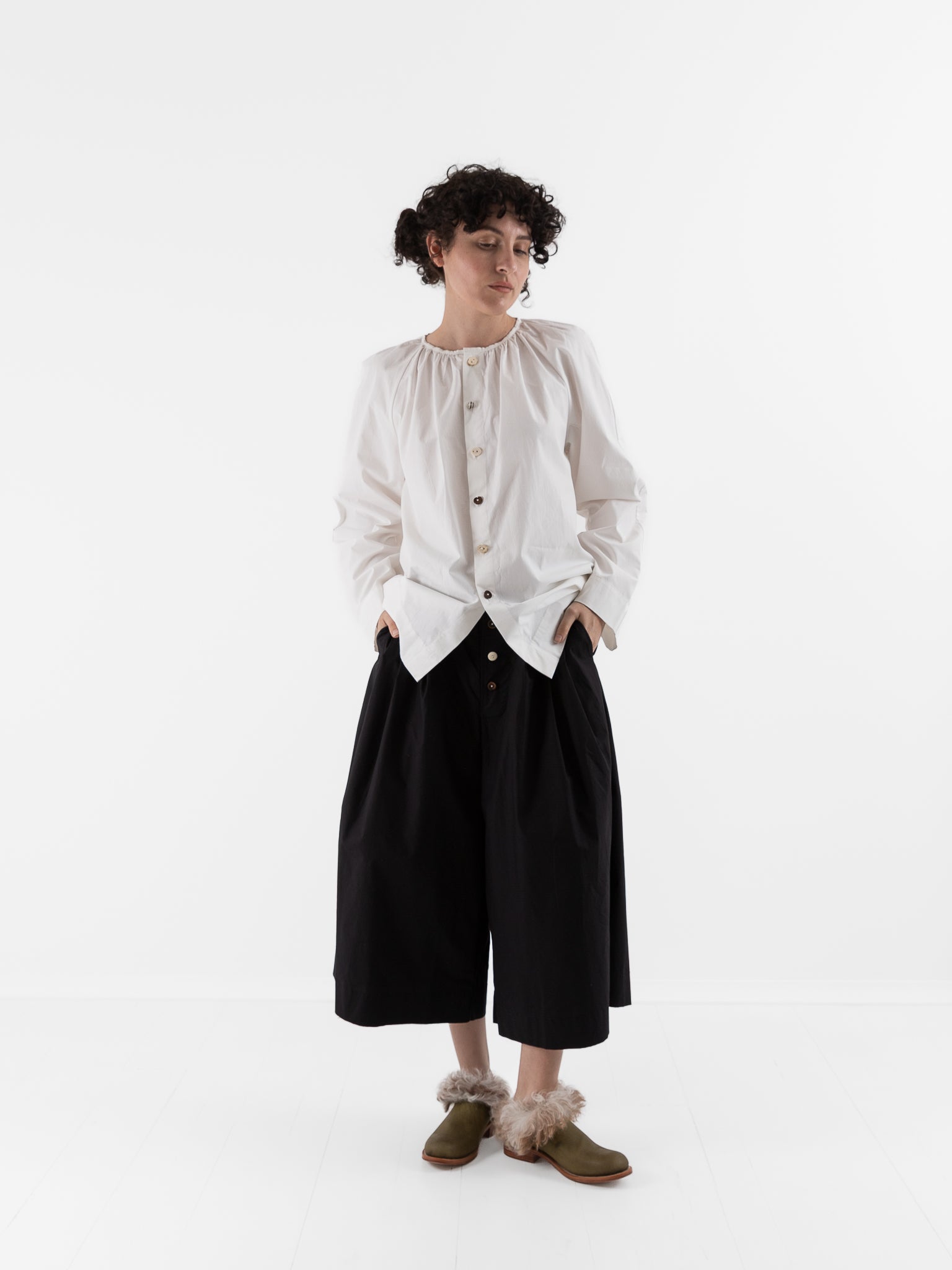 The Backward Vendor Float Trousers in Black - THE BACKWARD VENDOR at Worthwhile - shop TOP