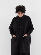 The Backward Vendor Drift Overshirt in Black - THE BACKWARD VENDOR at Worthwhile - shop TOP