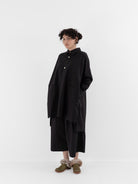The Backward Vendor Drift Overshirt in Black - THE BACKWARD VENDOR at Worthwhile - shop TOP