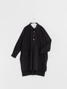 The Backward Vendor Drift Overshirt in Black - THE BACKWARD VENDOR at Worthwhile - shop TOP