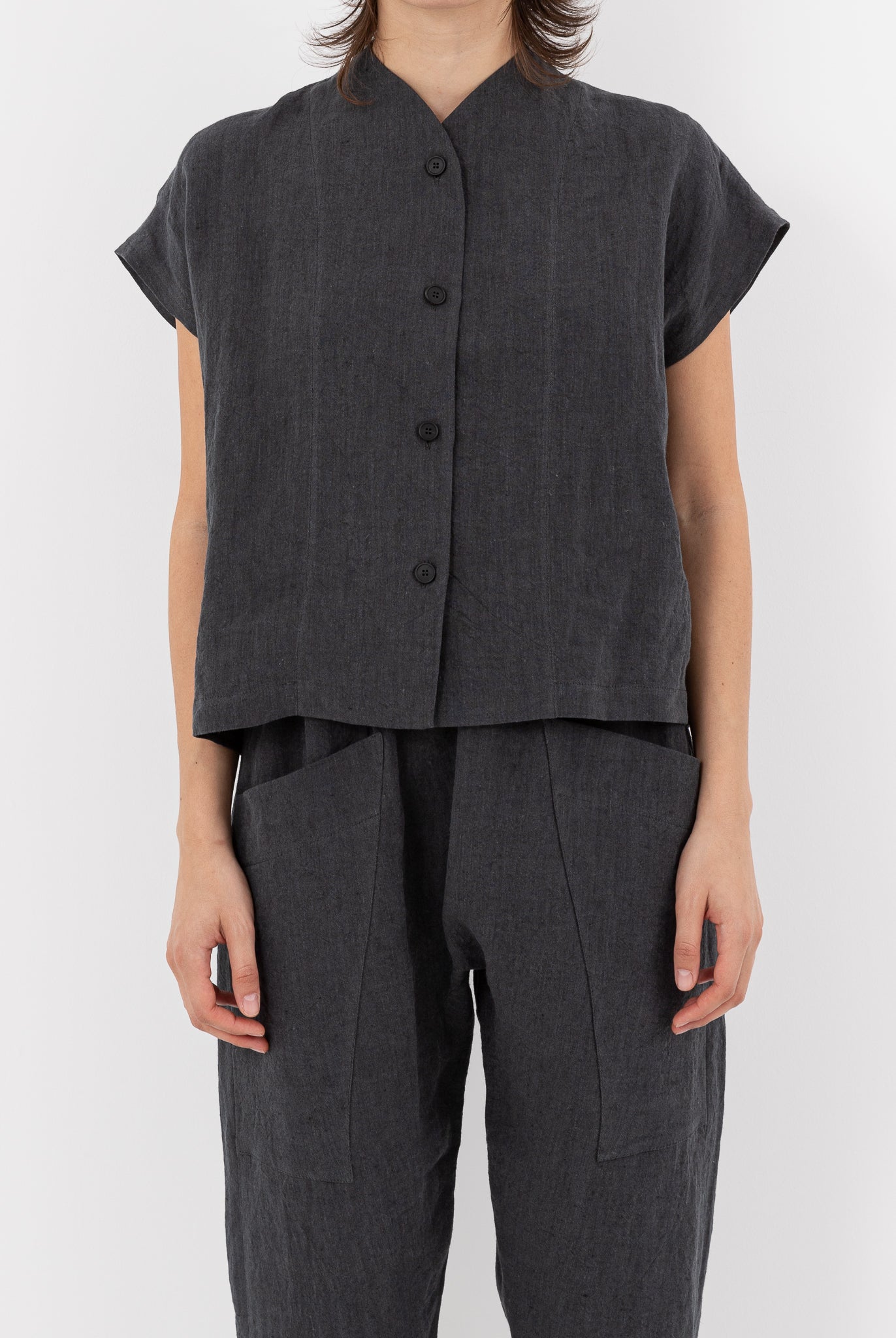 COS Silk Shirt With 3⁄4 Sleeves in Black for Men
