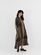 Uma Wang Apostte Dress in Tan/Blue/Brown - UMA WANG at Worthwhile - shop DRESS