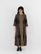 Uma Wang Apostte Dress in Tan/Blue/Brown - UMA WANG at Worthwhile - shop DRESS