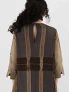 Uma Wang Apostte Dress in Tan/Blue/Brown - UMA WANG at Worthwhile - shop DRESS