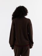 Uma Wang Cardigan in Brown with Red - UMA WANG at Worthwhile - shop CARDIGAN