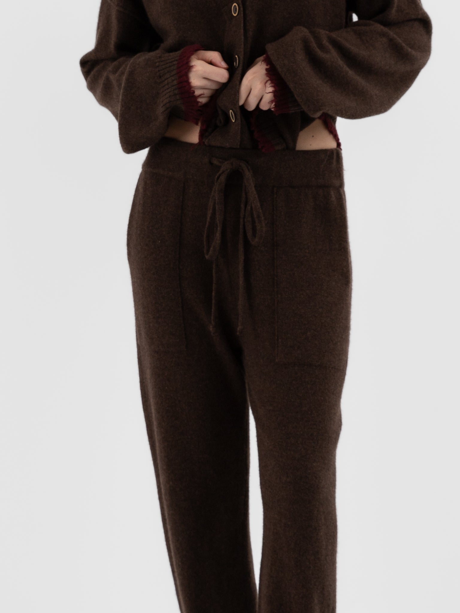 Uma Wang Long Pants in Brown with Red - UMA WANG at Worthwhile - shop PANT