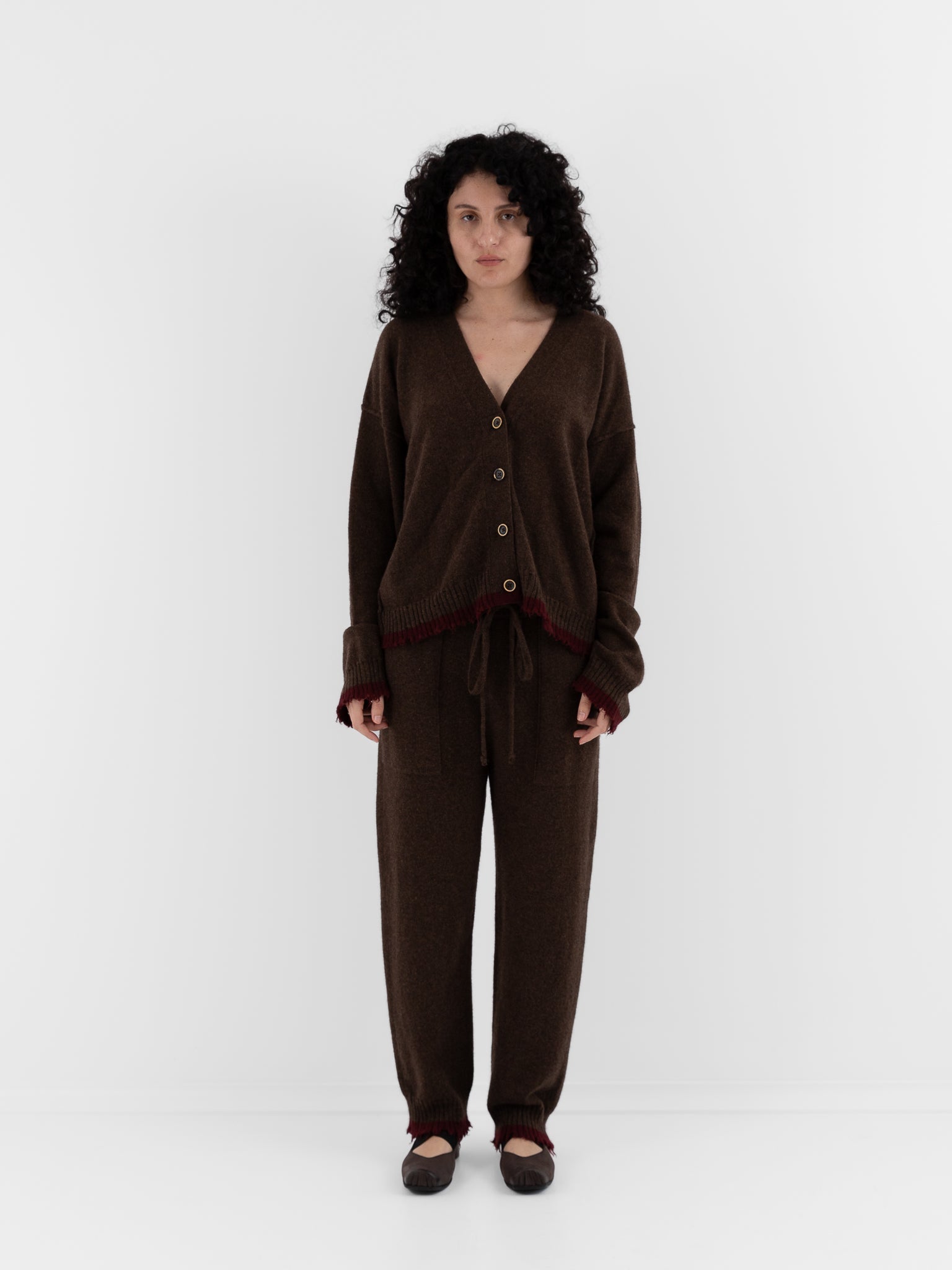 Uma Wang Long Pants in Brown with Red - UMA WANG at Worthwhile - shop PANT