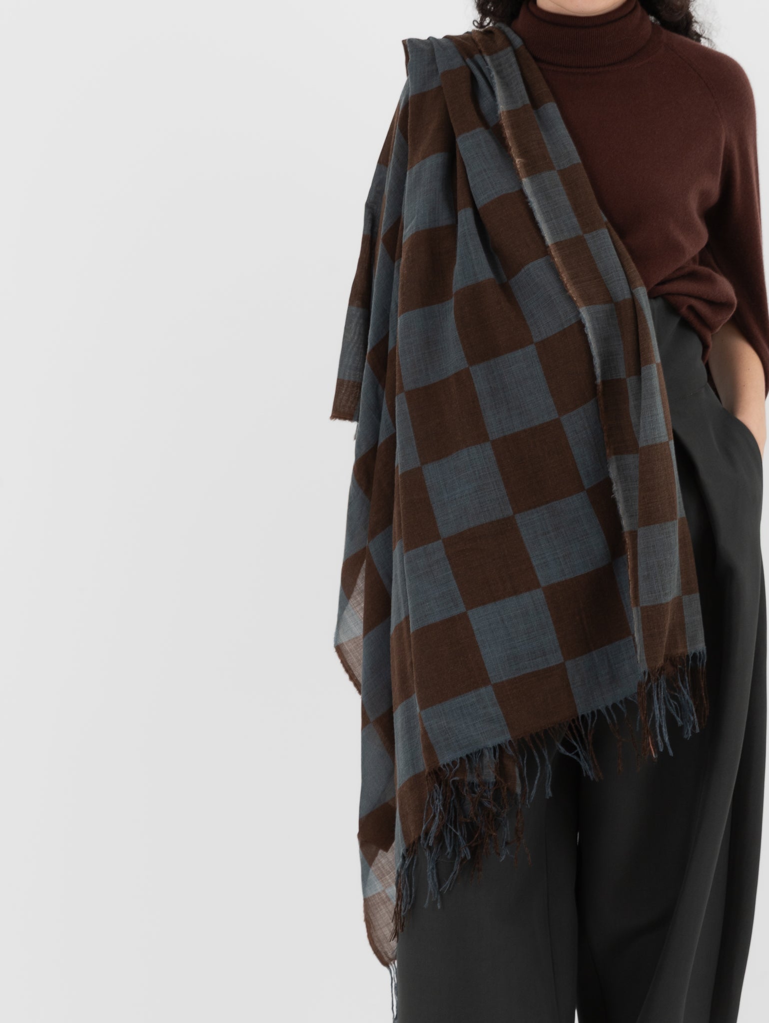 Uma Wang Scarf in Mustard/Blue - UMA WANG at Worthwhile - shop SCARF