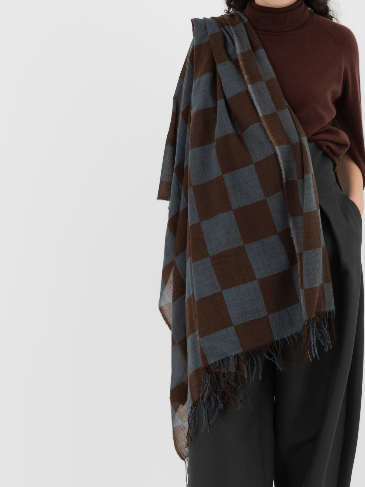 Uma Wang Scarf in Mustard/Blue - UMA WANG at Worthwhile - shop SCARF