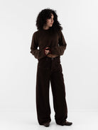Uma Wang Sweater in Brown with Red - UMA WANG at Worthwhile - shop SWEATER