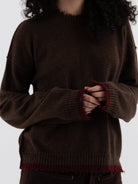 Uma Wang Sweater in Brown with Red - UMA WANG at Worthwhile - shop SWEATER