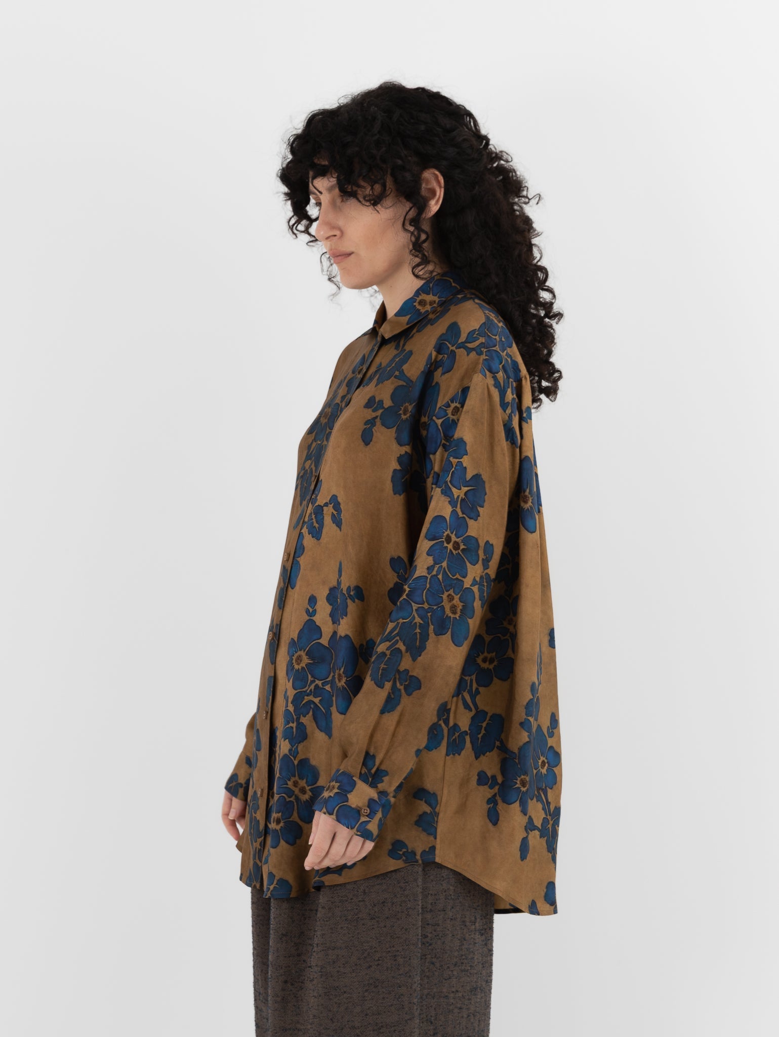 Uma Wang Tyesha Top in Mustard/Blue - UMA WANG at Worthwhile - shop TOP