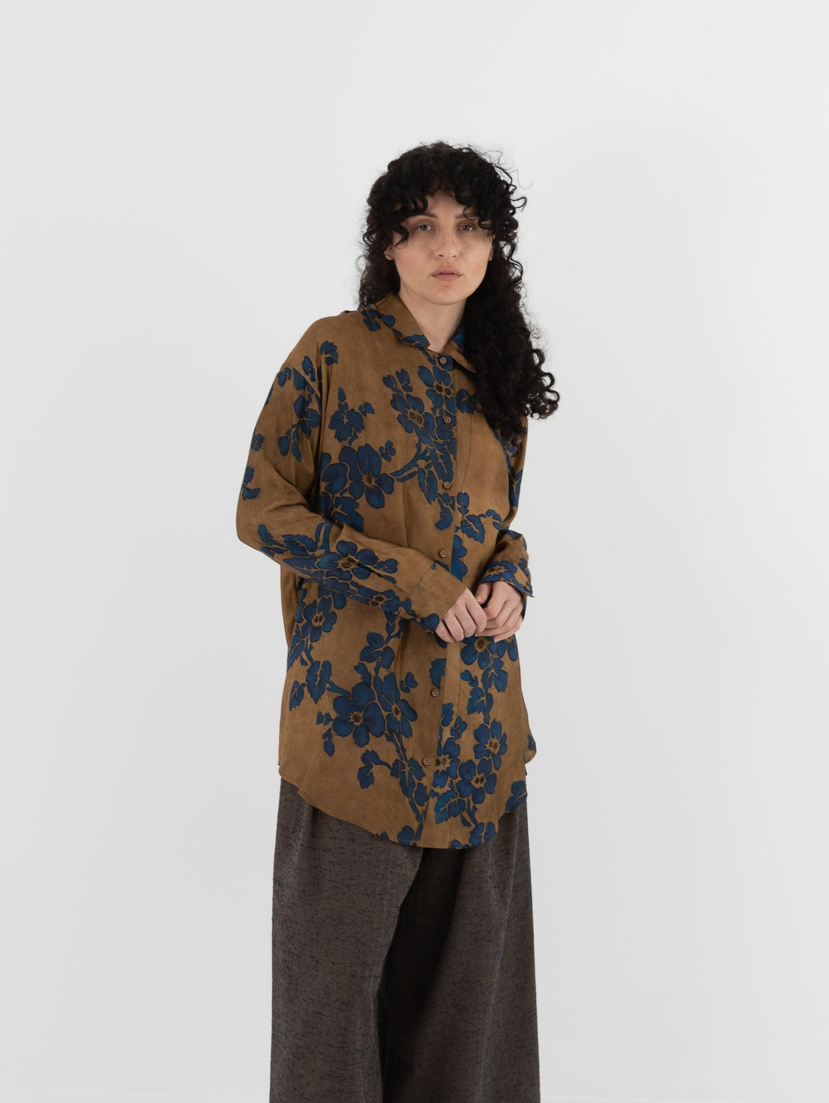 Uma Wang Tyesha Top in Mustard/Blue - UMA WANG at Worthwhile - shop TOP