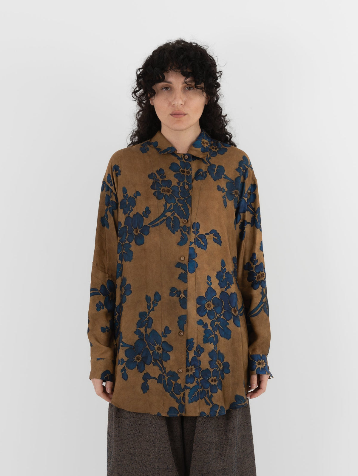 Uma Wang Tyesha Top in Mustard/Blue - UMA WANG at Worthwhile - shop TOP