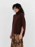Uma Wang Wrap Sweater in Brown/Red - UMA WANG at Worthwhile - shop SWEATER