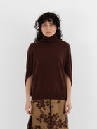 Uma Wang Wrap Sweater in Brown/Red - UMA WANG at Worthwhile - shop SWEATER
