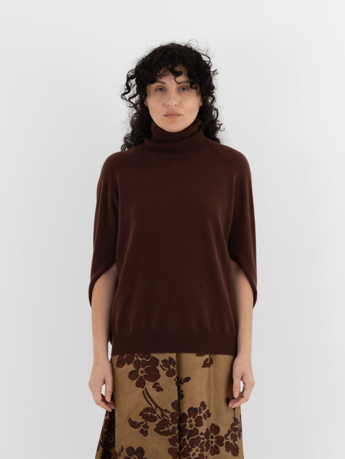 Uma Wang Wrap Sweater in Brown/Red - UMA WANG at Worthwhile - shop SWEATER