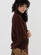 Uma Wang Wrap Sweater in Brown/Red - UMA WANG at Worthwhile - shop SWEATER