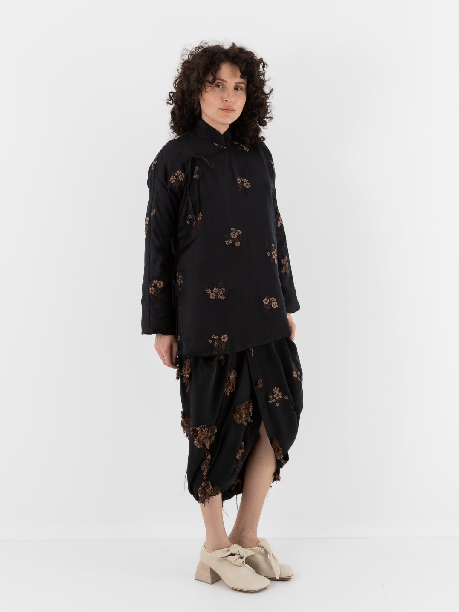 Uma Wang Emma Jacket in Black/Tan - UMA WANG at Worthwhile - shop JACKET