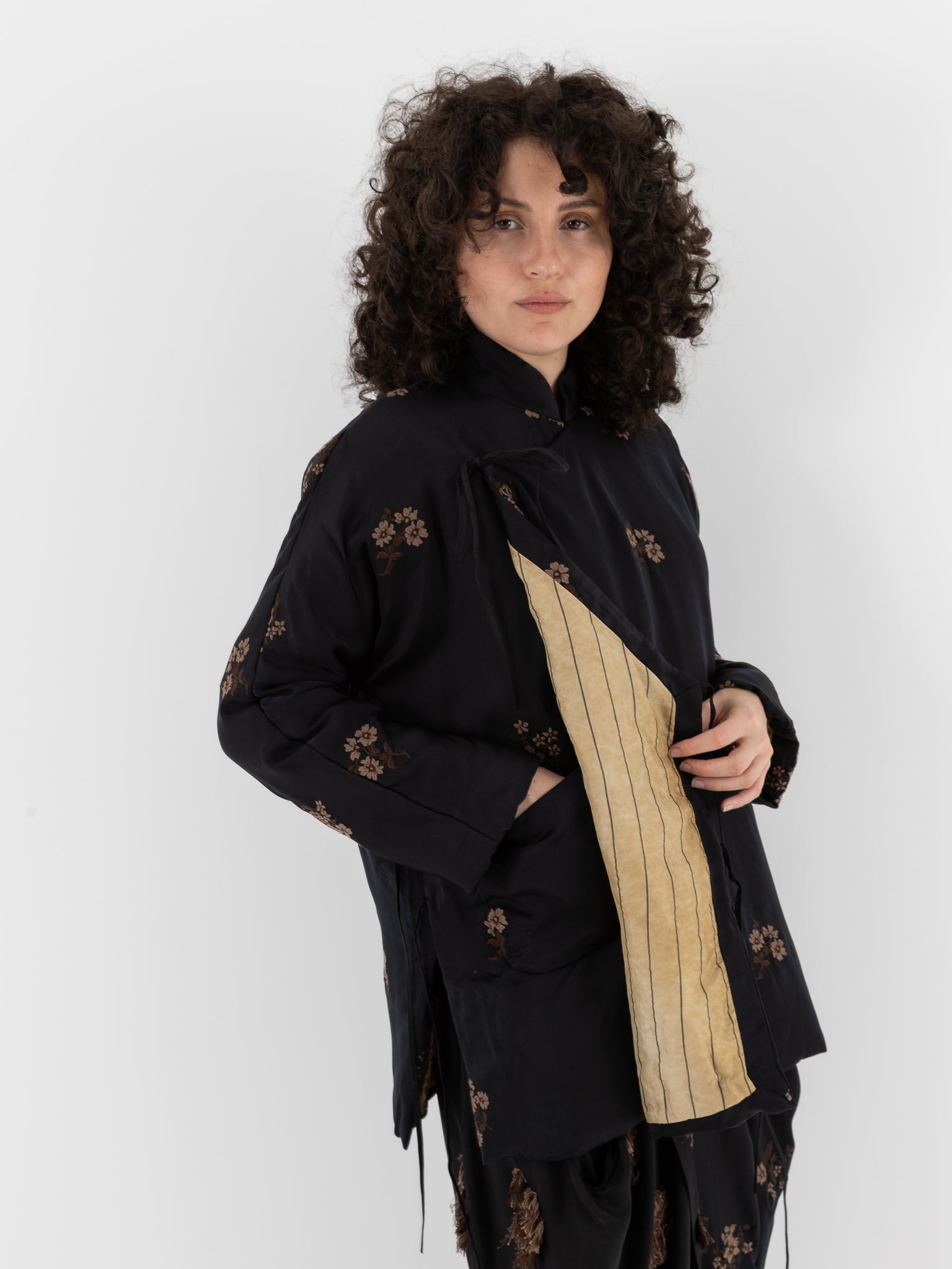 Uma Wang Emma Jacket in Black/Tan - UMA WANG at Worthwhile - shop JACKET