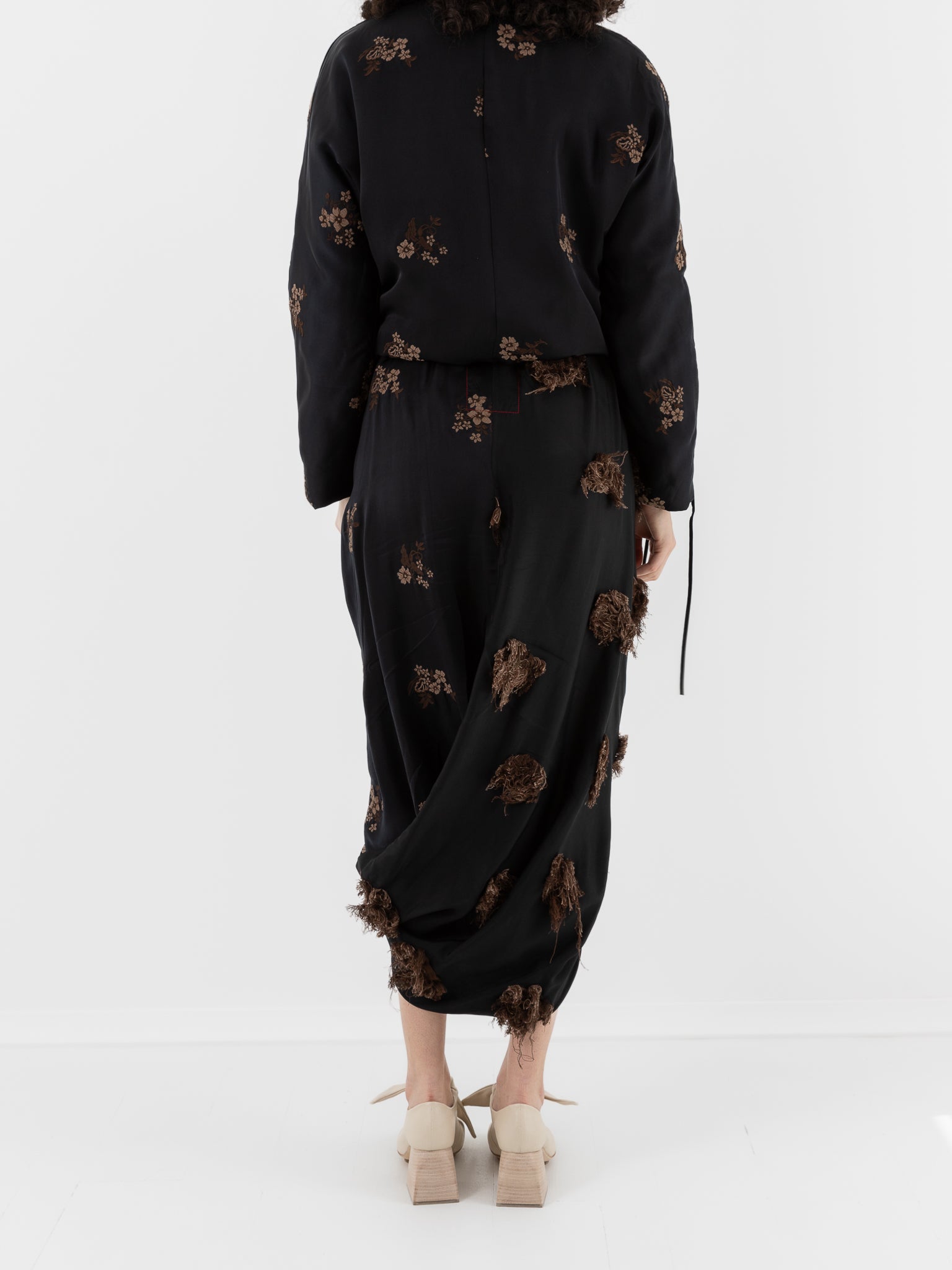 Uma Wang Gink Skirt in Black/Tan - UMA WANG at Worthwhile - shop SKIRT