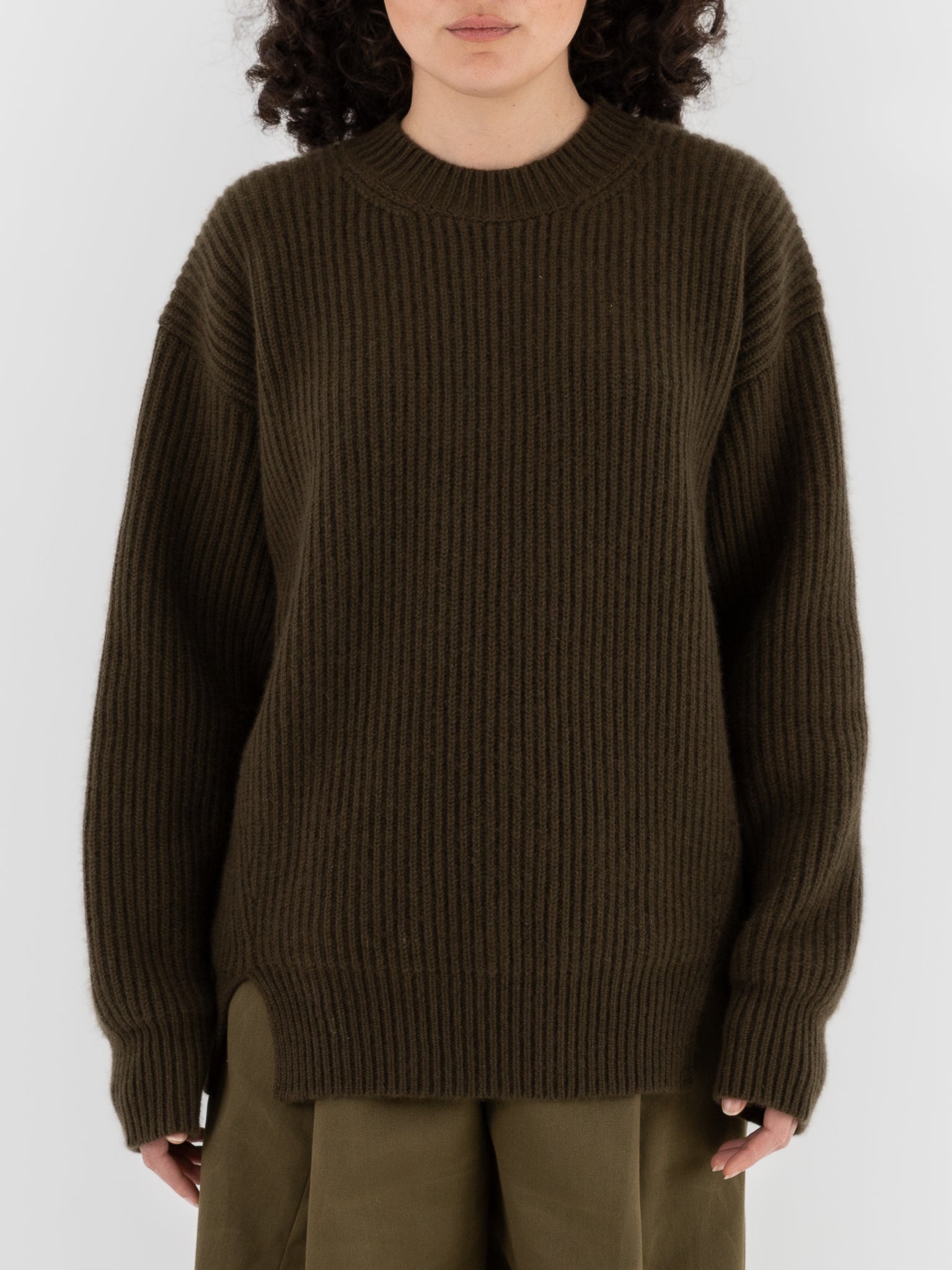 Uma Wang Cashmere Pullover in Army - UMA WANG at Worthwhile - shop TOP