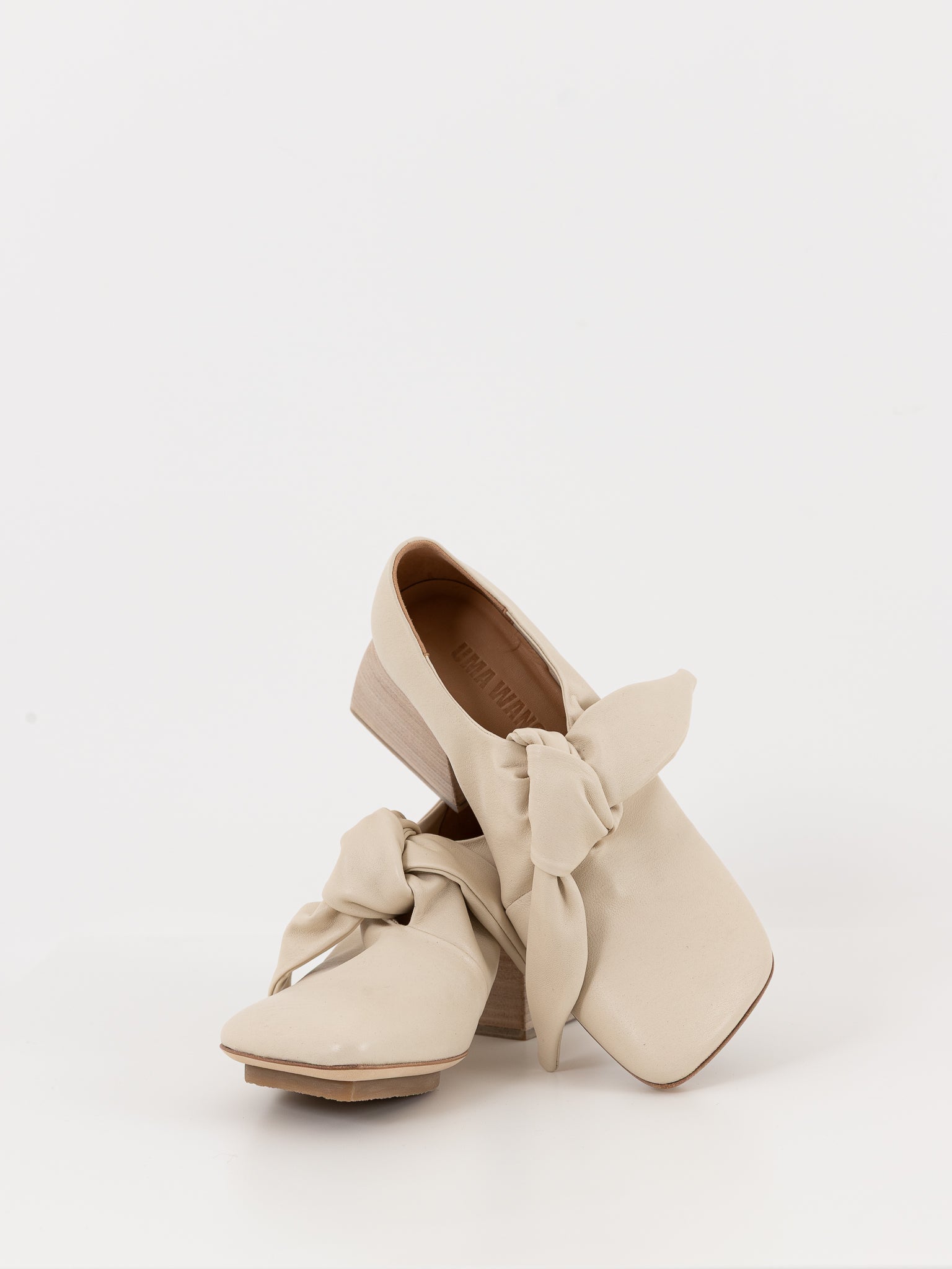 Uma Wang Square Knotted Mule in Off White - UMA WANG at Worthwhile - shop SHOES