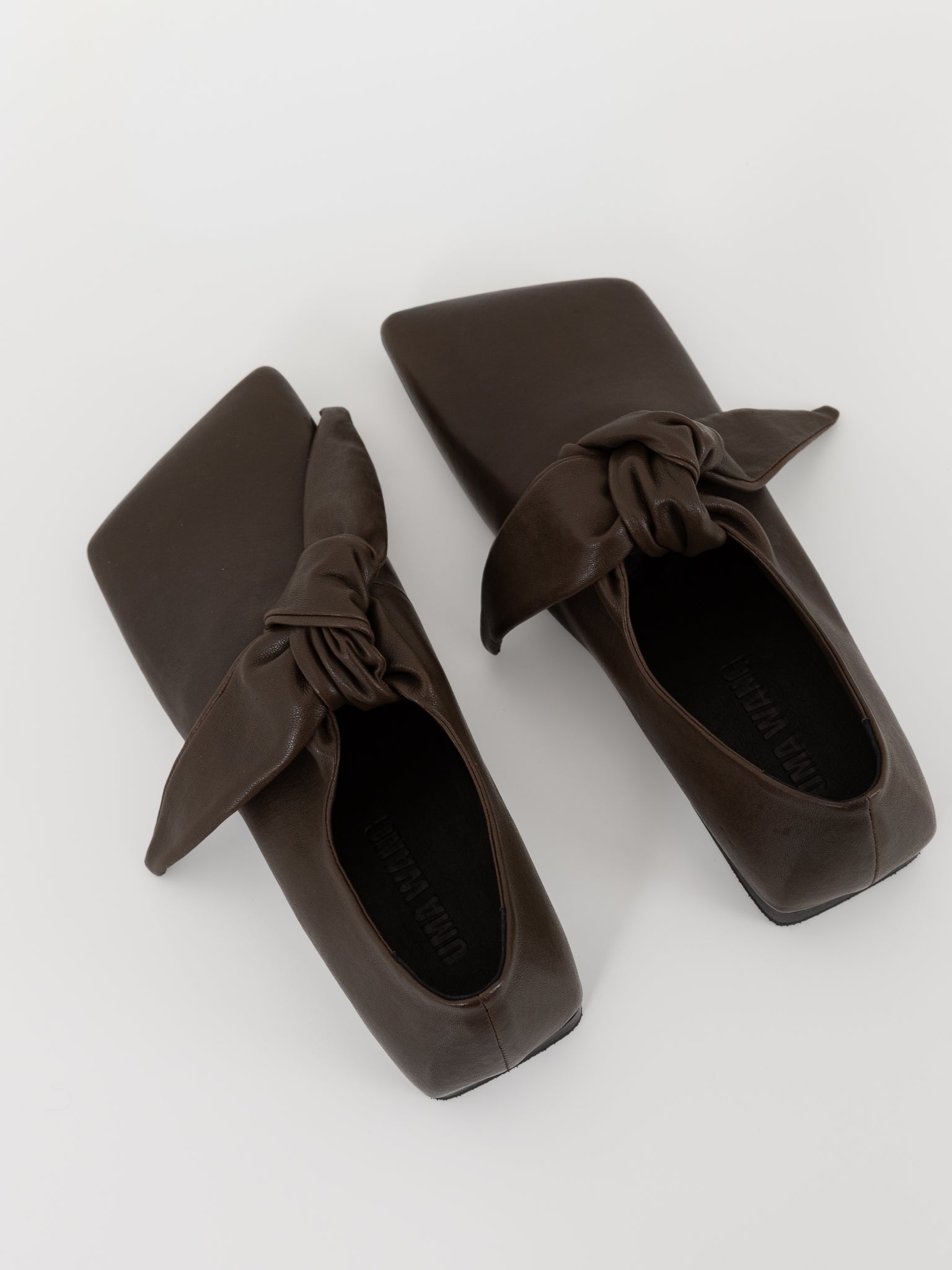 Uma Wang Square Knotted Flat in Dark Olive - UMA WANG at Worthwhile - shop SHOES