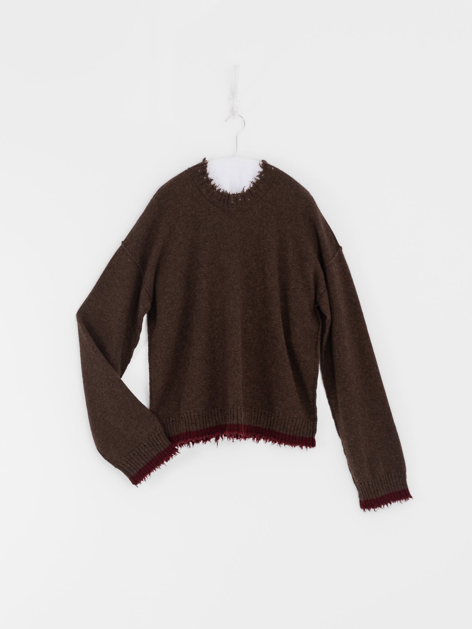 Uma Wang Sweater in Brown with Red - UMA WANG at Worthwhile - shop SWEATER