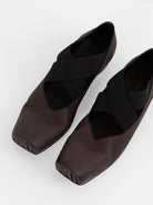Uma Wang Ballet Shoes in Brown with Red - UMA WANG at Worthwhile - shop SHOES