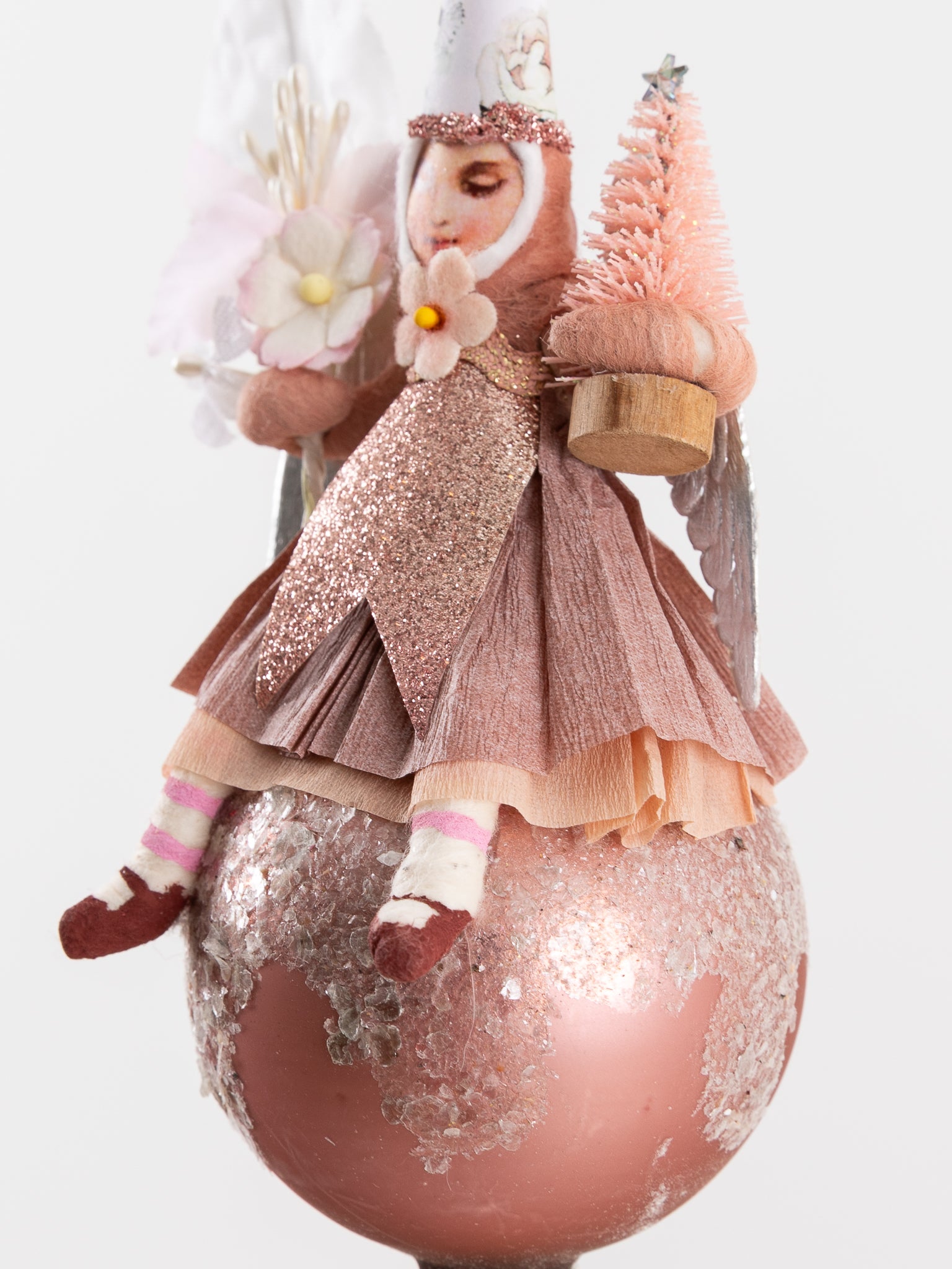Pink Fairy On Ball Ornament - VINTAGE BY CRYSTAL at Worthwhile - shop ORNAMENT