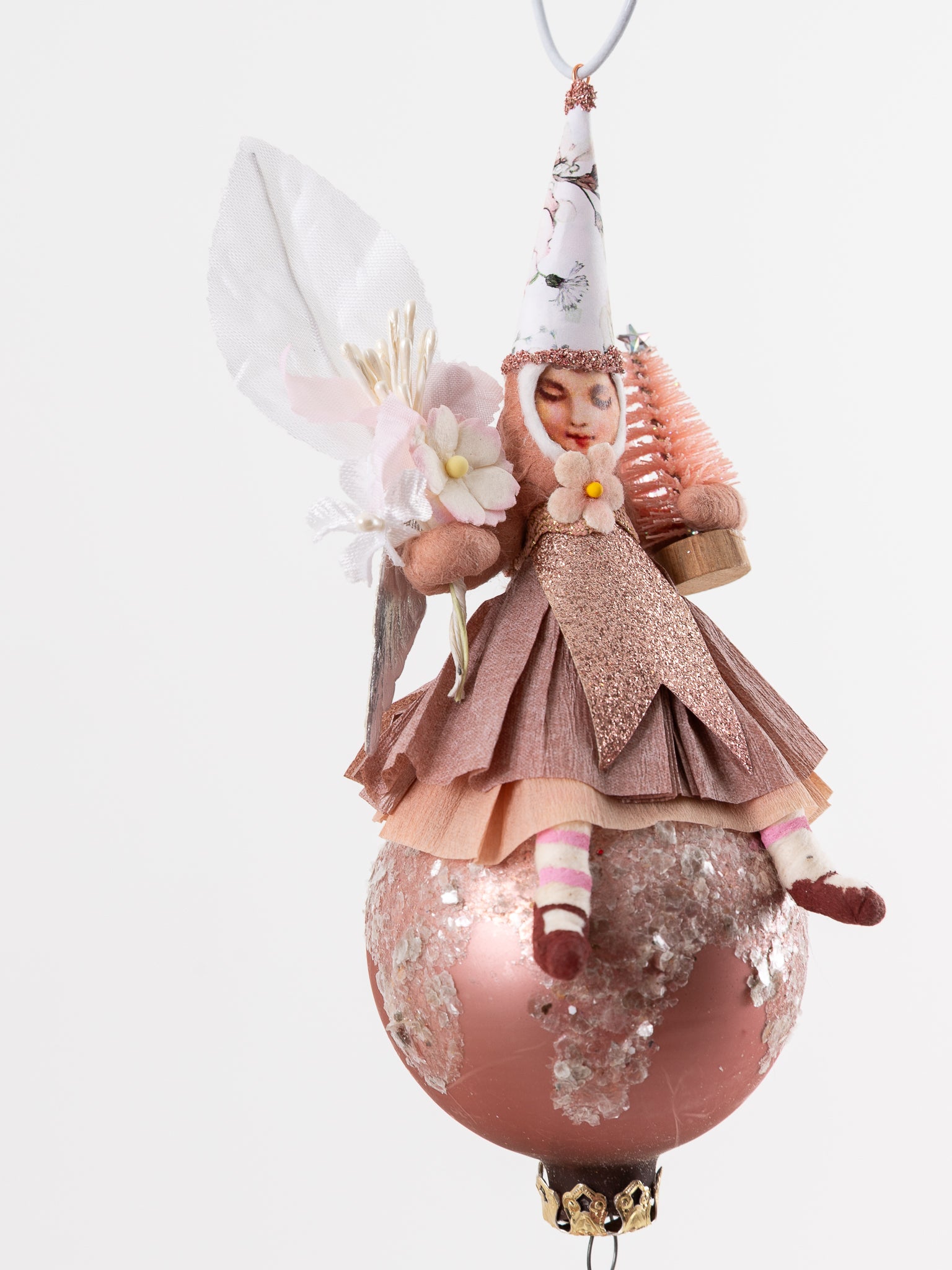 Pink Fairy On Ball Ornament - VINTAGE BY CRYSTAL at Worthwhile - shop ORNAMENT