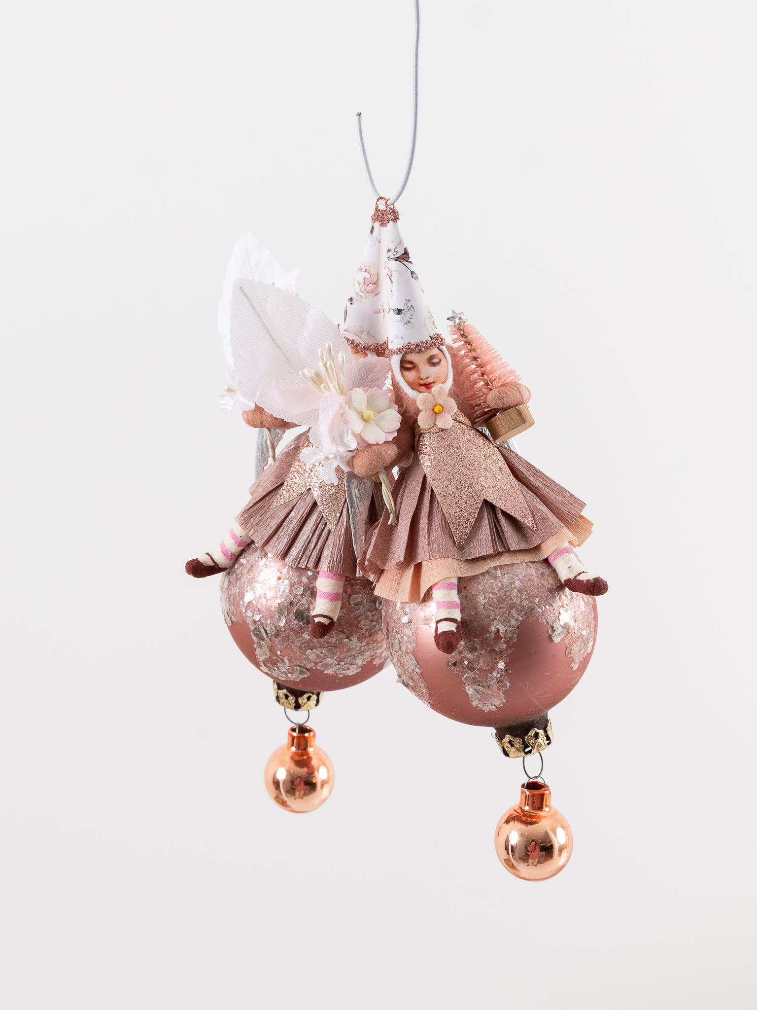 Pink Fairy On Ball Ornament - VINTAGE BY CRYSTAL at Worthwhile - shop ORNAMENT