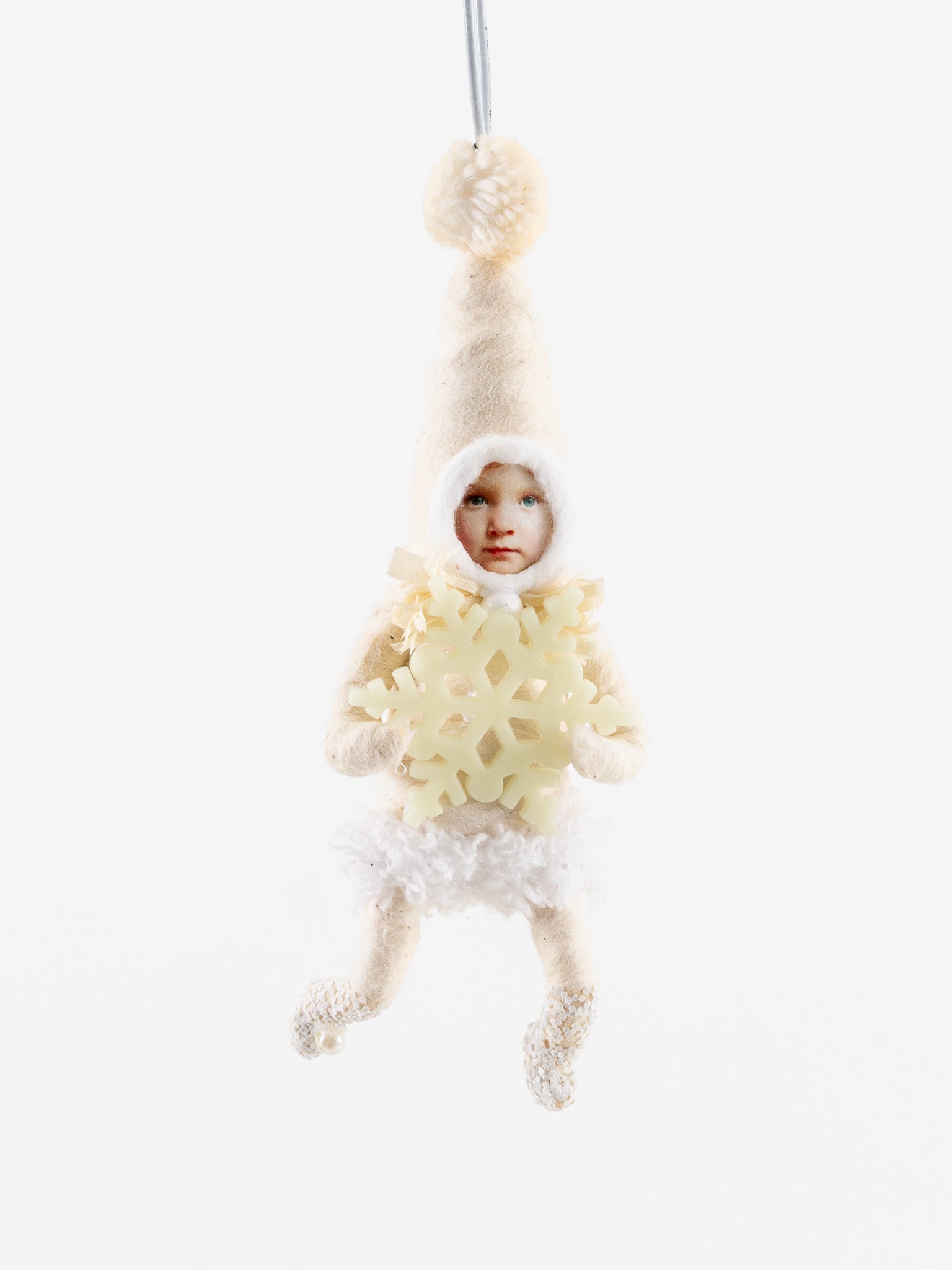 Elf Child with Glow Snowflake Ornament - VINTAGE BY CRYSTAL at Worthwhile - shop ORNAMENT