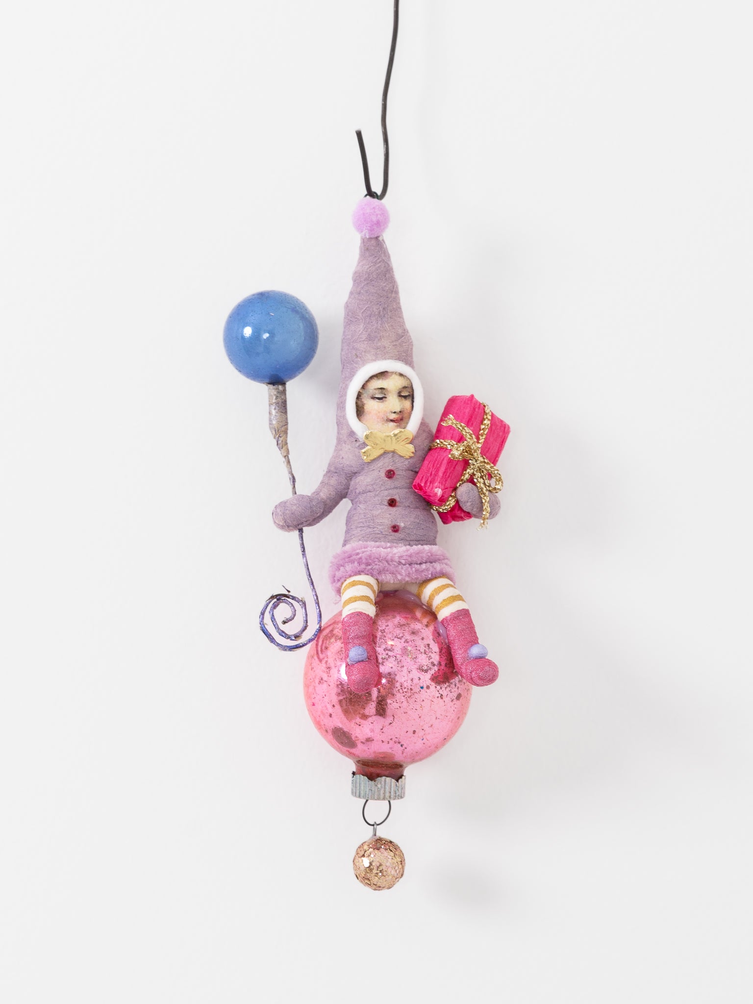 Purple Elf on Glass Ball Ornament - VINTAGE BY CRYSTAL at Worthwhile - shop ORNAMENT