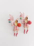 Santa with Bouquet Ornament in Pink - Worthwhile - VINTAGE BY CRYSTAL