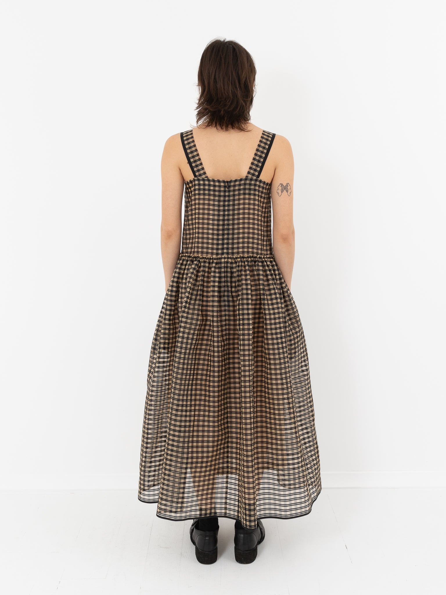 Sara Lanzi Vichy Strap Dress, Ivory/Black - Worthwhile, Inc.