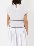 Sara Lanzi Gathered Dress, Optical White - Worthwhile, Inc.