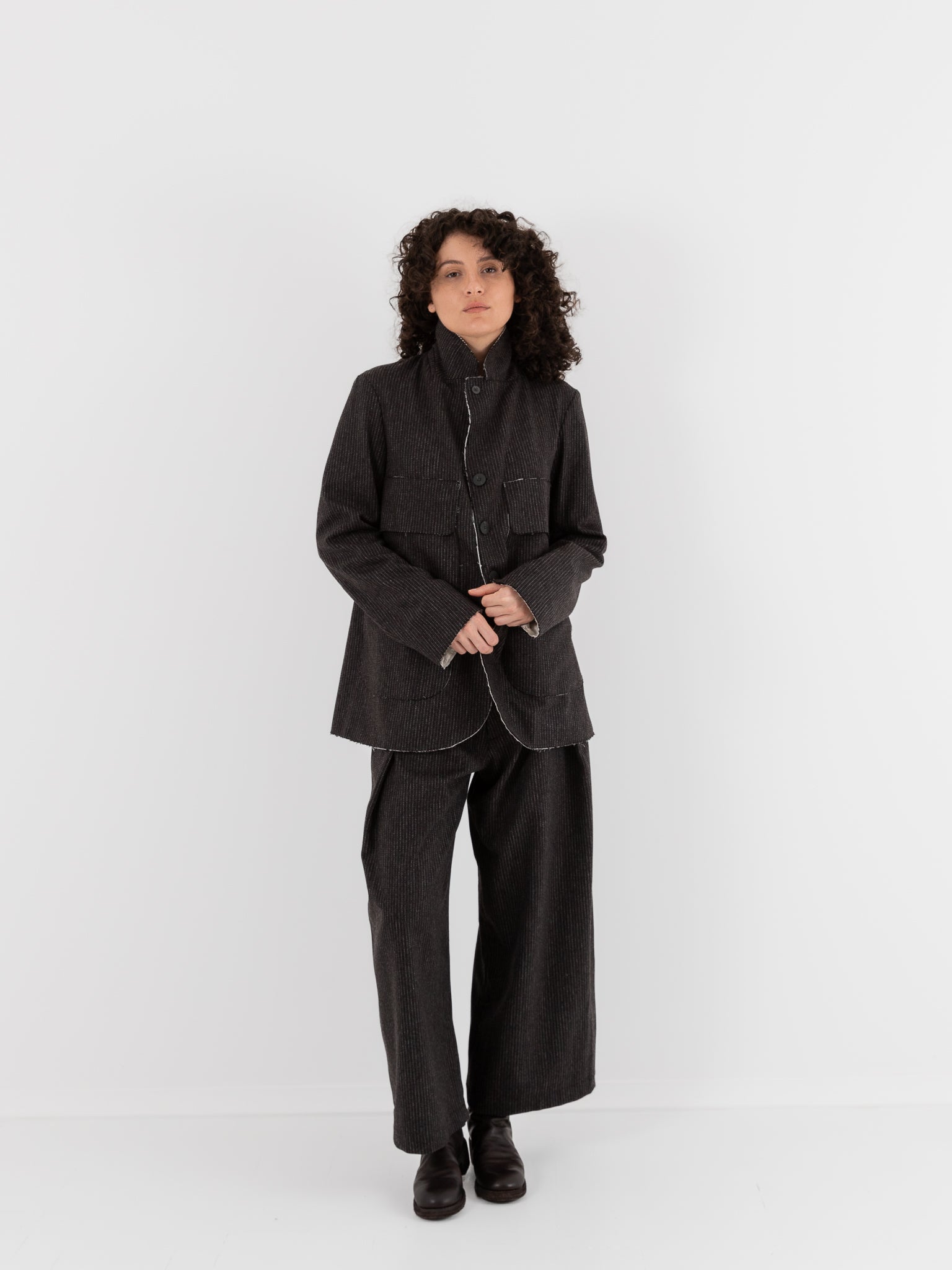 Wright + Doyle Stanhope Jacket in Cacao Pinstripe - WRIGHT + DOYLE at Worthwhile - shop JACKET
