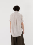 Wright + Doyle Manaton Shirt in Chalk Brick Pinstripe - WRIGHT + DOYLE at Worthwhile - shop TOP