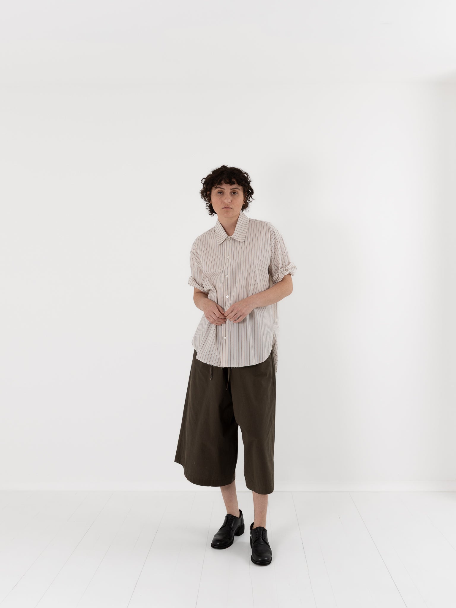 Wright + Doyle Manaton Shirt in Chalk Brick Pinstripe - WRIGHT + DOYLE at Worthwhile - shop TOP