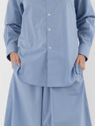 Wright + Doyle Rowden Shirt in Zenith Pinstripe - WRIGHT + DOYLE at Worthwhile - shop TOP