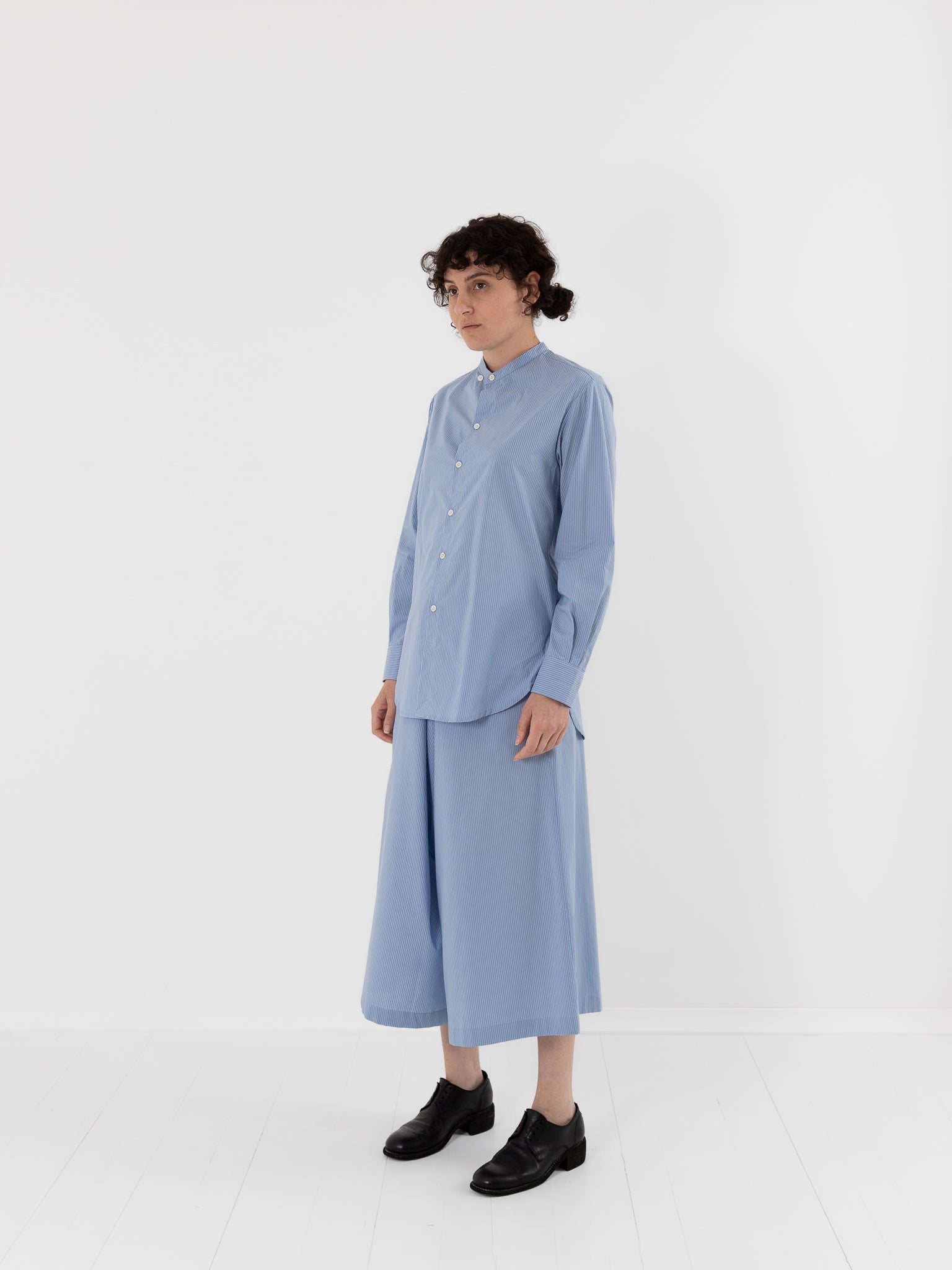 Wright + Doyle Rowden Shirt in Zenith Pinstripe - WRIGHT + DOYLE at Worthwhile - shop TOP