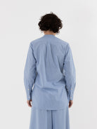 Wright + Doyle Rowden Shirt in Zenith Pinstripe - WRIGHT + DOYLE at Worthwhile - shop TOP