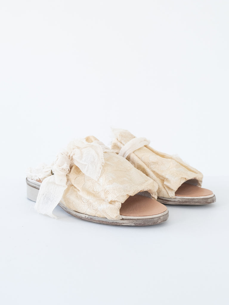 Atelier Inscrire Open Toe Mule, Silk Brocade - Worthwhile